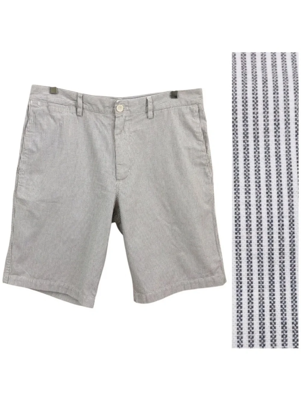 Banana Republic | Pinstripe Emerson Shorts Preppy Gray Ivory